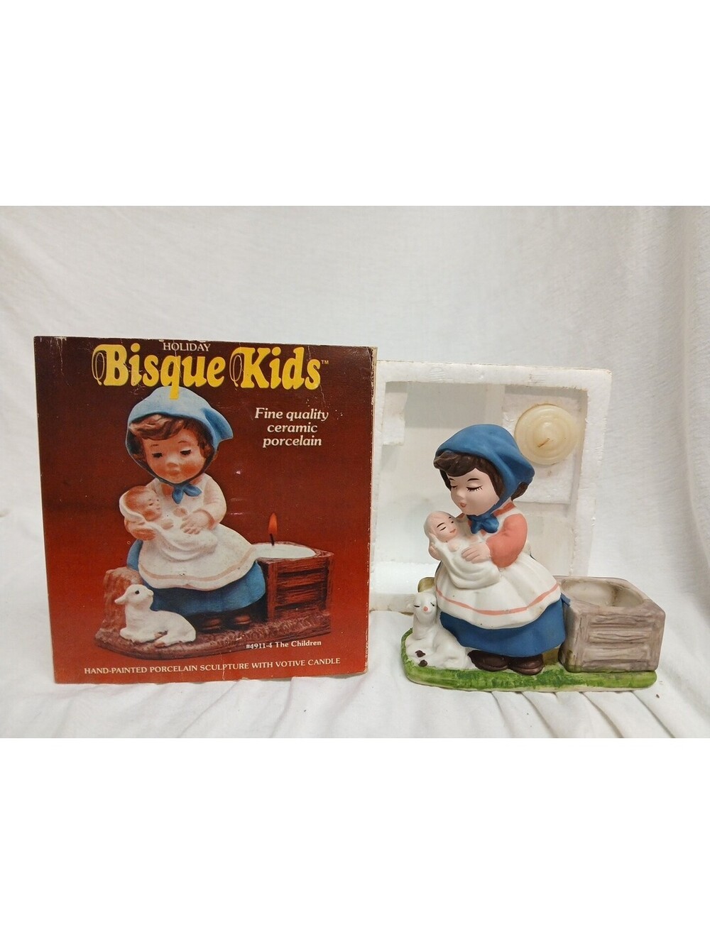 VTG 1979 Holiday Bisque Kids #1911-4 The Children Porcelain Christmas Sculpture